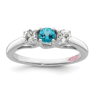 Sterling Silver Survivor Collection Clear & Blue Swarovski Topaz Pamela Rin
