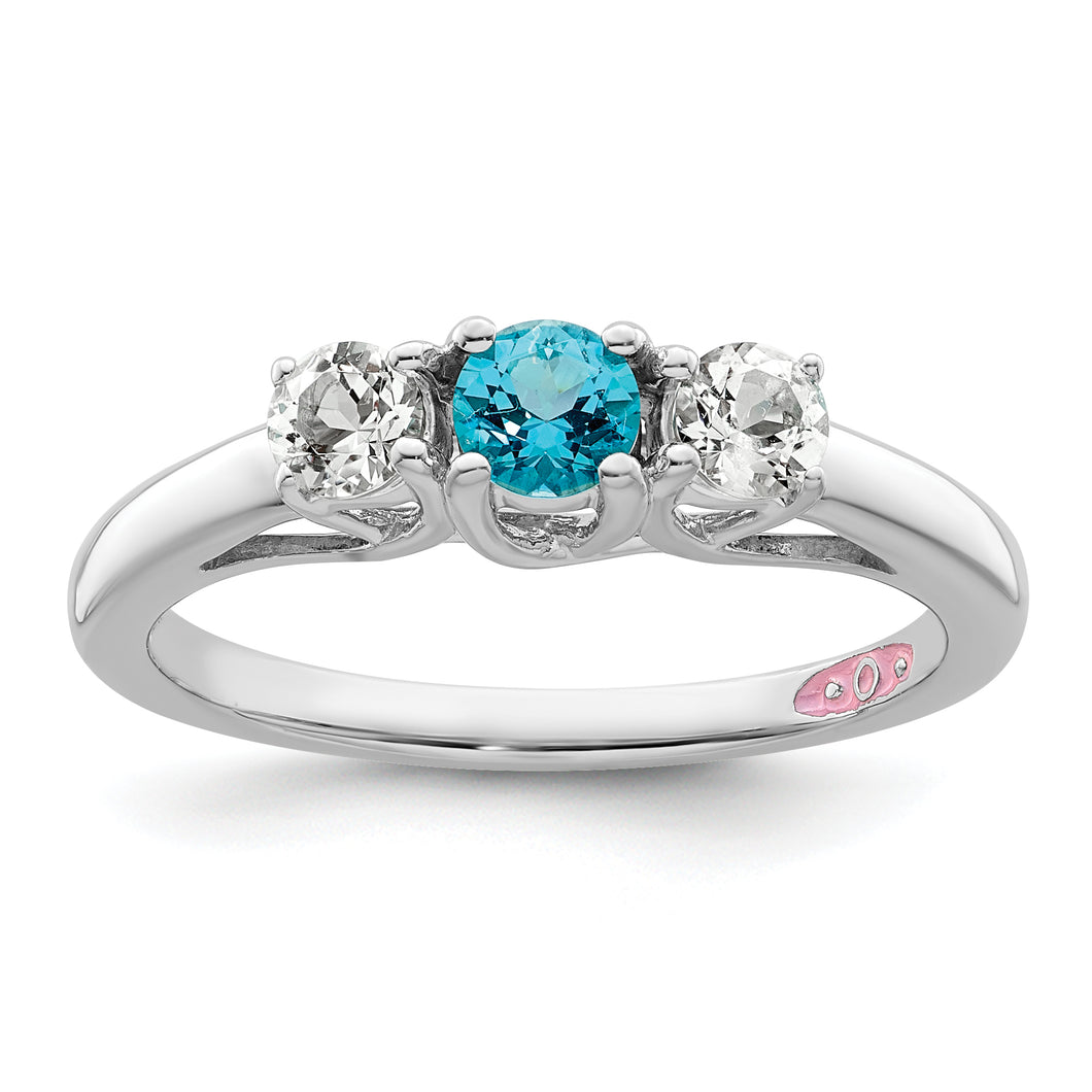 Sterling Silver Survivor Collection Clear & Blue Swarovski Topaz Pamela Rin