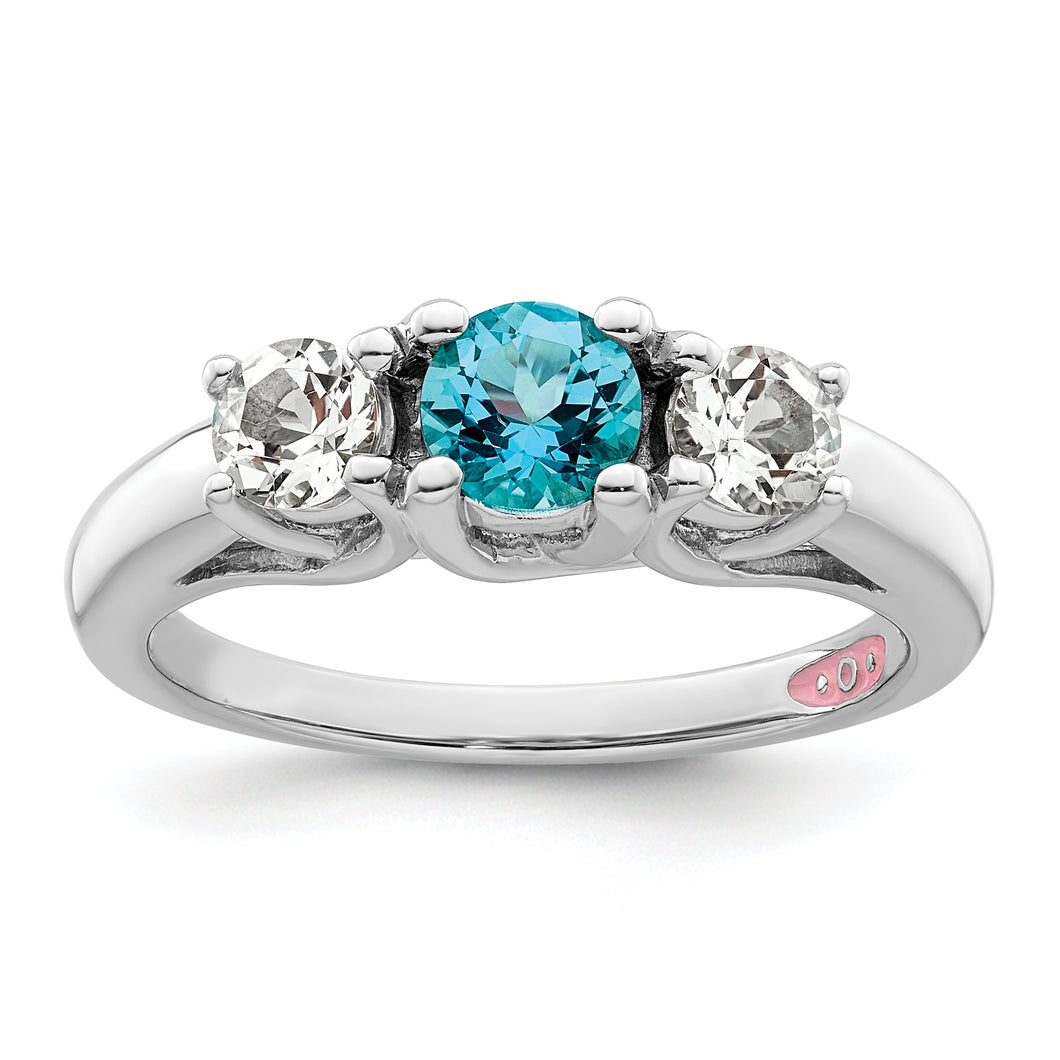 Sterling Silver Survivor Collection Clear & Blue Swarovski Topaz Pamela Rin