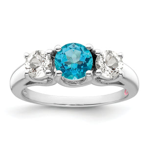 Sterling Silver Survivor Collection Clear & Blue Swarovski Topaz Pamela Rin