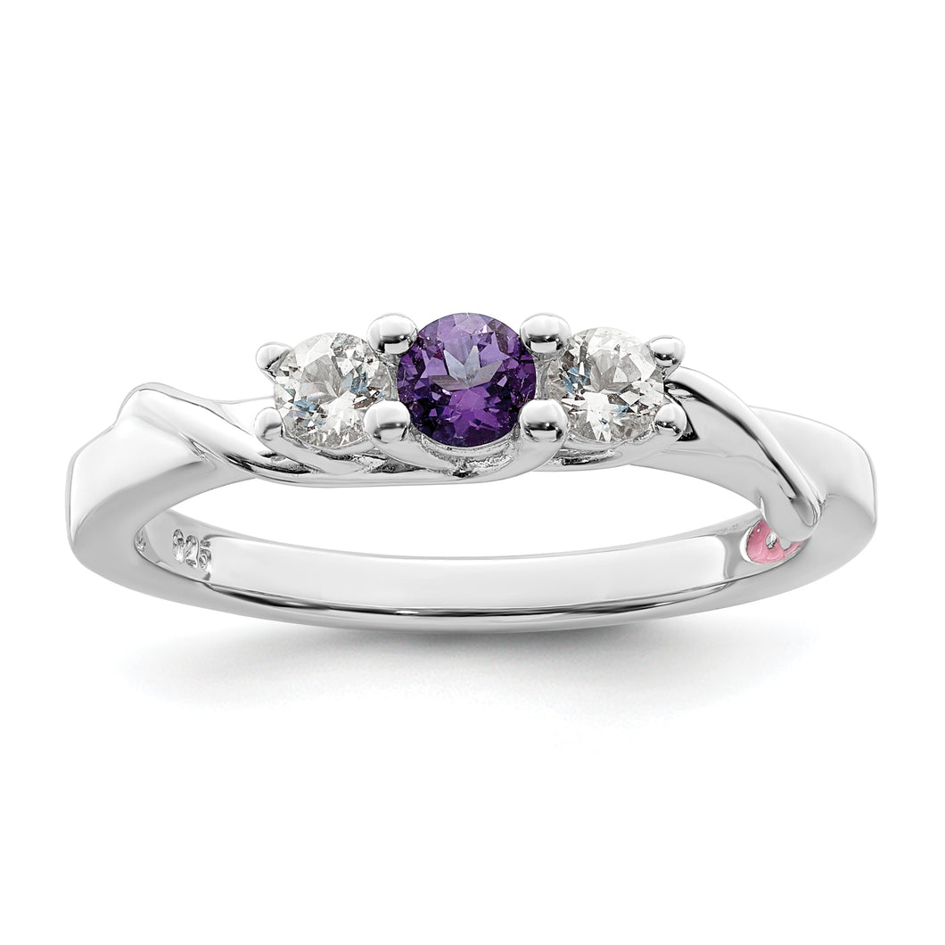 Sterling Silver Survivor Collection Clear & Purple Swarovski Topaz Joanna R