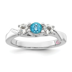 Sterling Silver Survivor Collection Clear & Blue Swarovski Topaz Joanna Rin