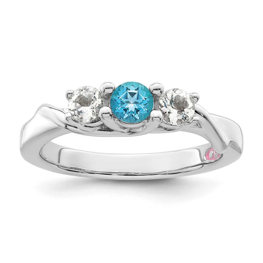 Sterling Silver Survivor Collection Clear & Blue Swarovski Topaz Joanna Rin