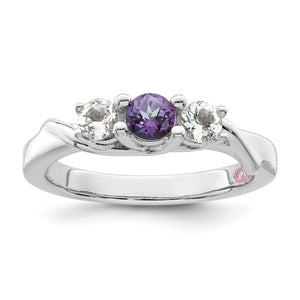 Sterling Silver Survivor Collection Clear & Purple Swarovski Topaz Joanna R