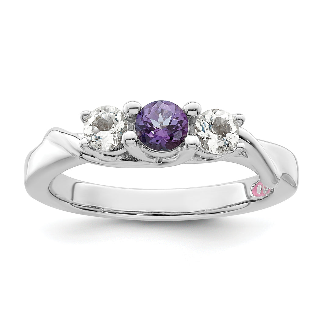 Sterling Silver Survivor Collection Clear & Purple Swarovski Topaz Joanna R
