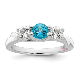 Sterling Silver Survivor Collection Clear & Blue Swarovski Topaz Joanna Rin