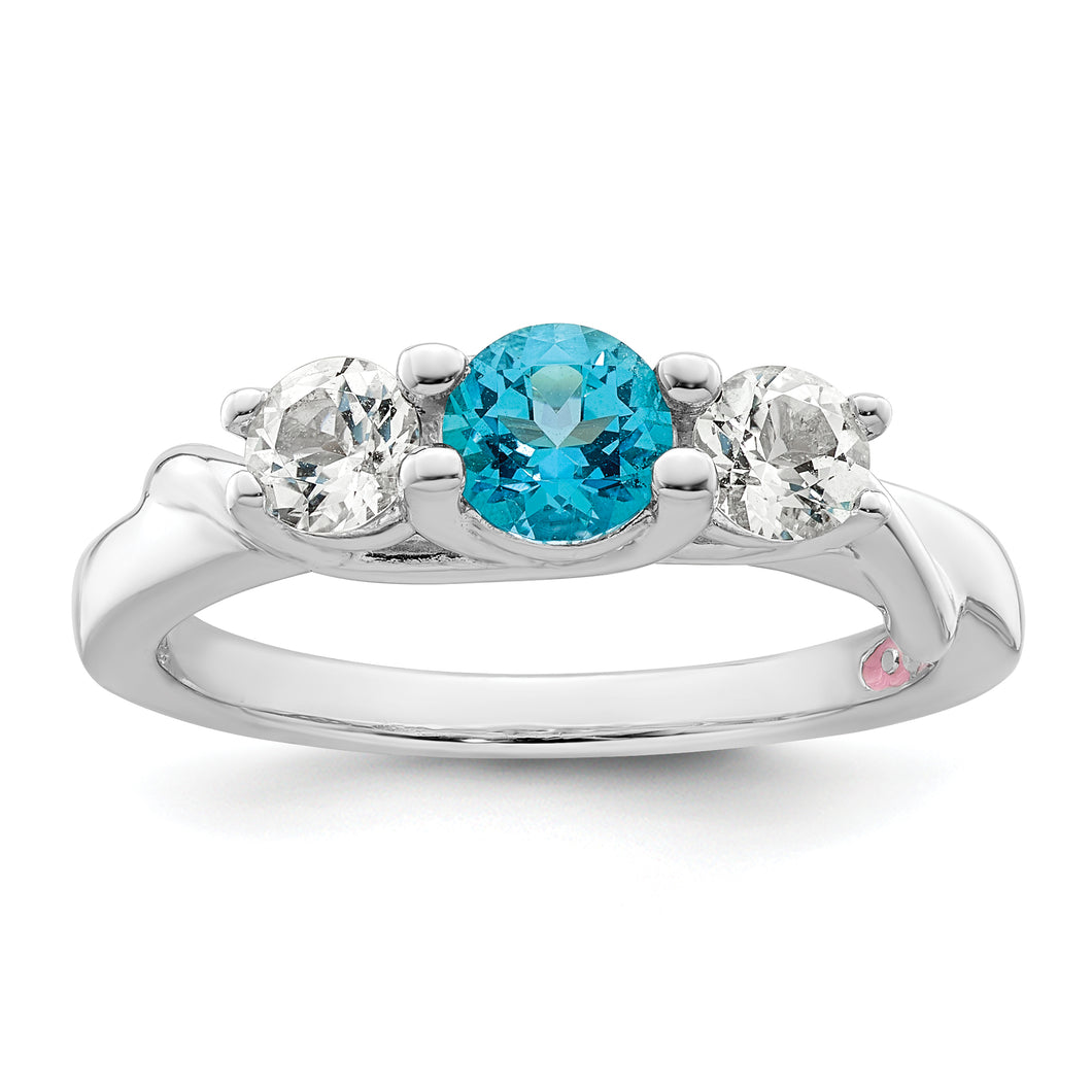 Sterling Silver Survivor Collection Clear & Blue Swarovski Topaz Joanna Rin