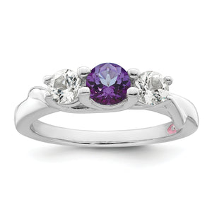 Sterling Silver Survivor Collection Clear & Purple Swarovski Topaz Joanna R
