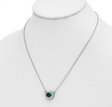 Load image into Gallery viewer, 14k WG Lab Grown Dia. SI1/SI2, G H I, Lab Created Emerald Necklace
