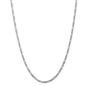 14k WG 3.0mm Flat Figaro Chain