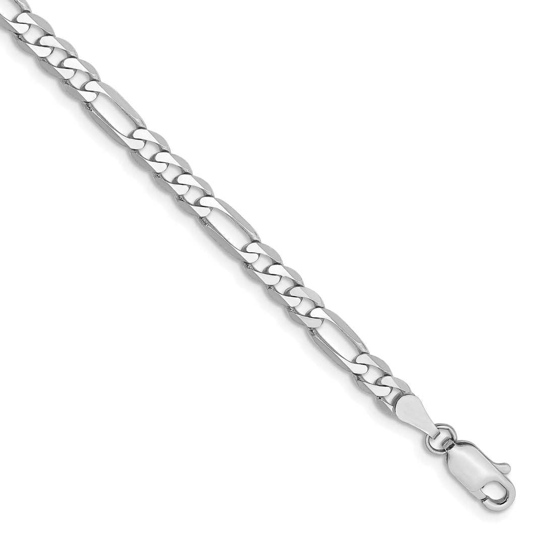 14k WG 4.0mm Flat Figaro Chain