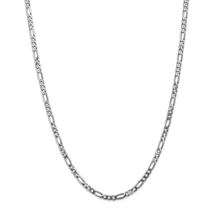 14k WG 4.0mm Flat Figaro Chain