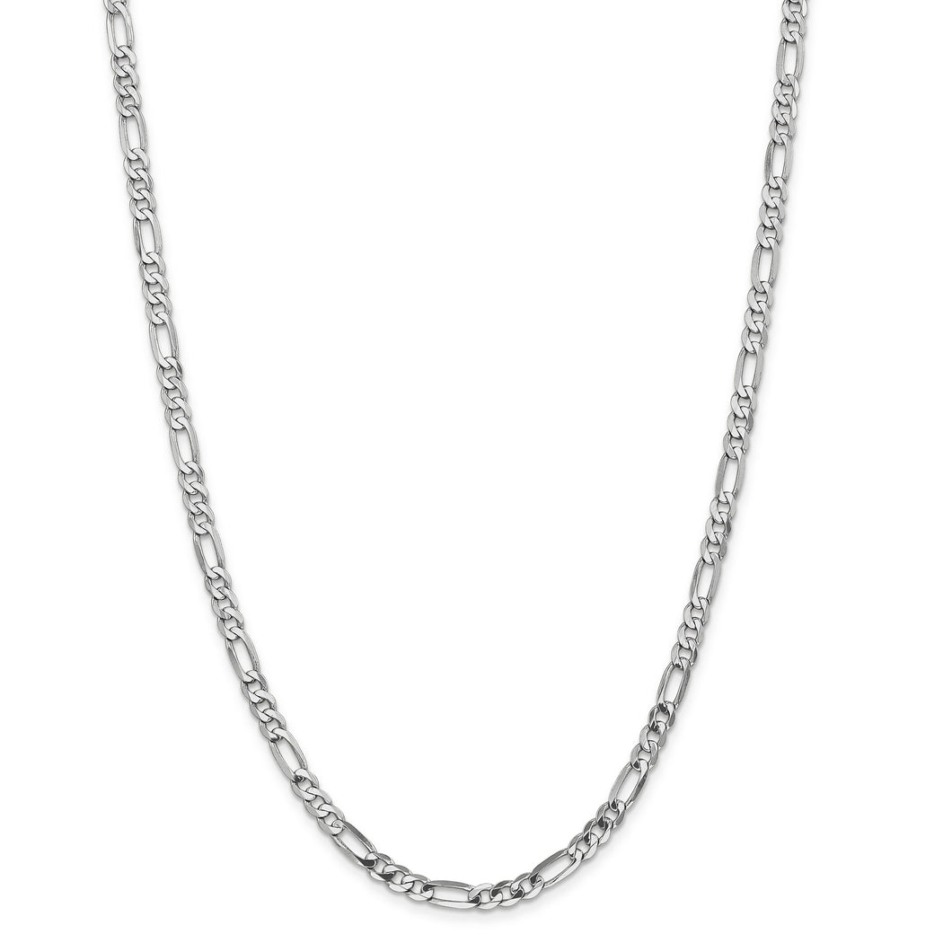 14k WG 4.5mm Flat Figaro Chain