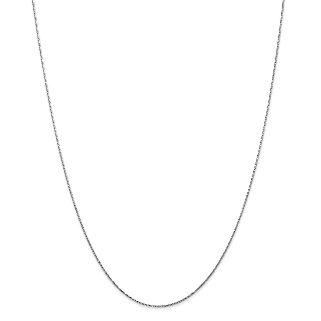 14k White Gold .80mm Round Snake Chain