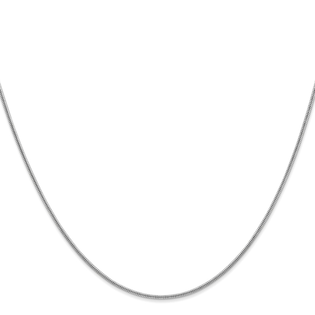 14k White Gold 1.4mm Round Snake Chain