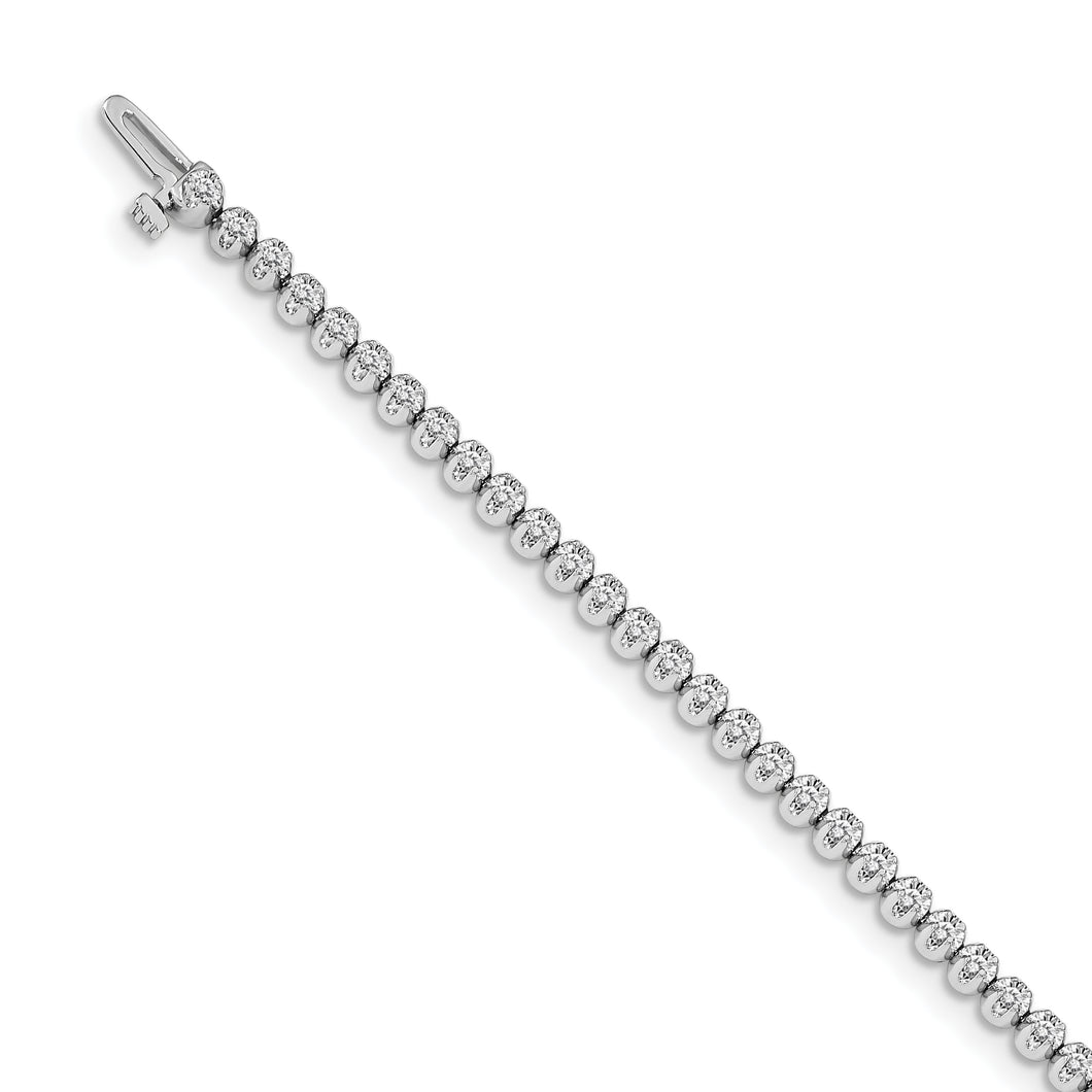 14k White Gold AA Diamond Tennis Bracelet
