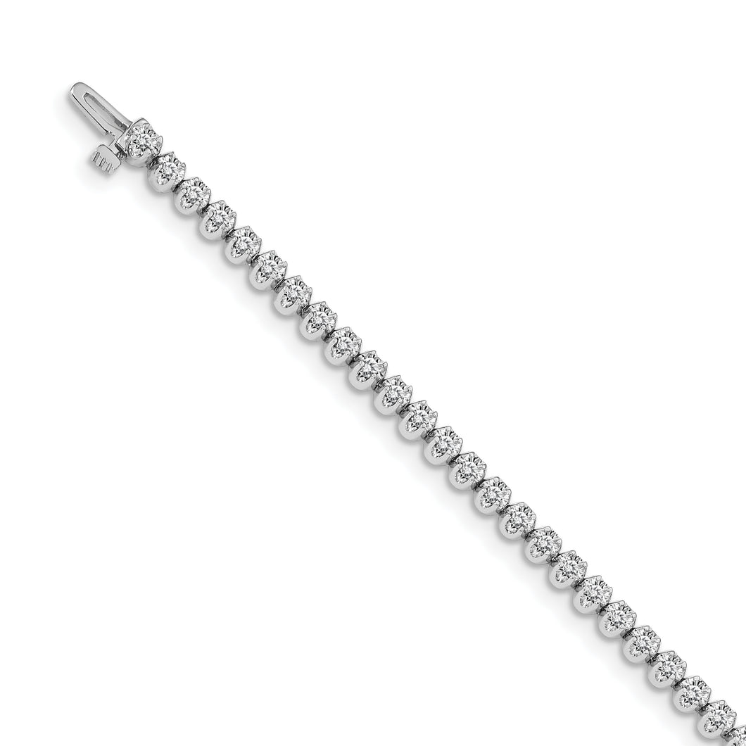 14k White Gold AAA Diamond Tennis Bracelet
