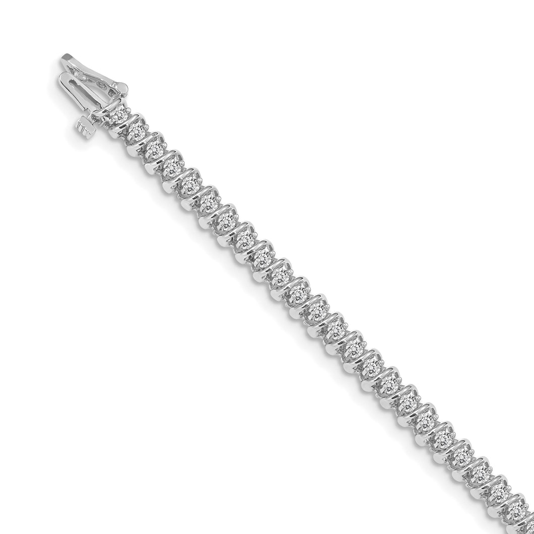 14k White Gold AAA Diamond Tennis Bracelet