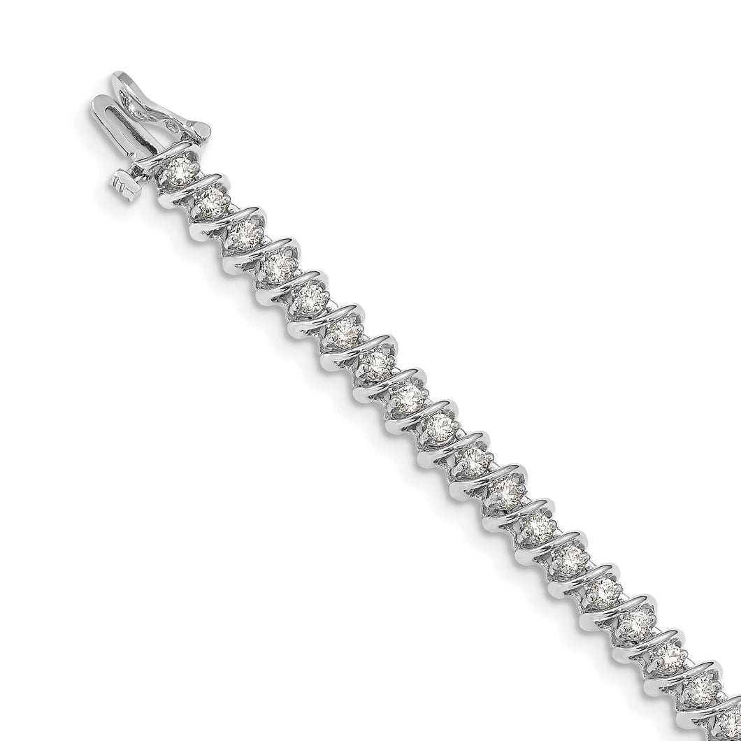 14k White Gold AAA Diamond Tennis Bracelet