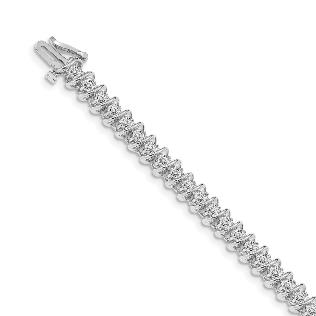 14k White Gold AAA Diamond Tennis Bracelet