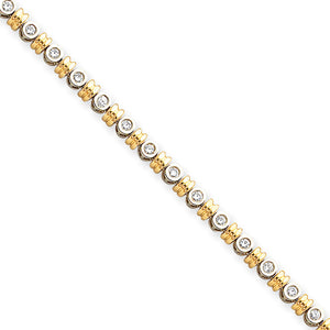 14k Two-tone AA Diamond tennis bracelet