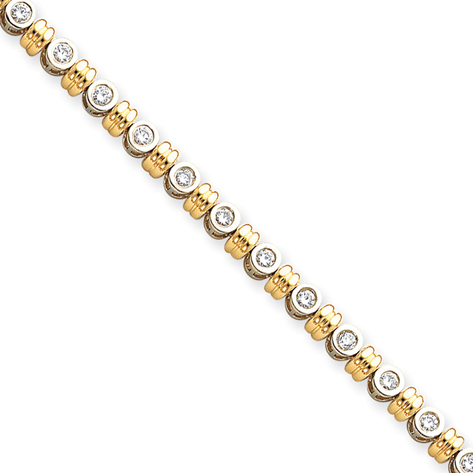 14k Two-tone A Diamond tennis bracelet