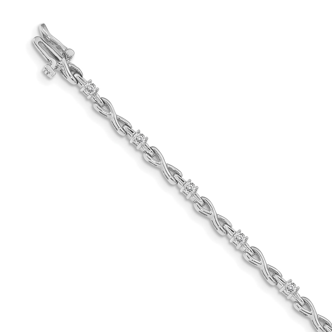 14k White Gold A Diamond Tennis Bracelet