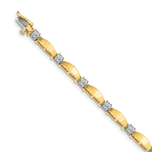 14k Two-tone VS Diamond Tennis Bracelet