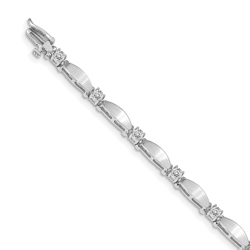 14k White Gold AA Diamond Tennis Bracelet