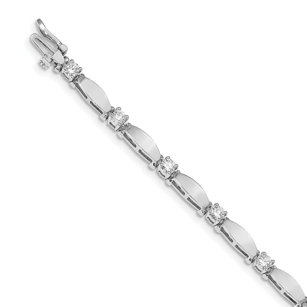 14k White Gold 3.5mm Bar Link Tennis Bracelet Mounting