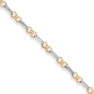 14k Two-Tone A Quality Completed Fancy Diamond Tennis Bracelet