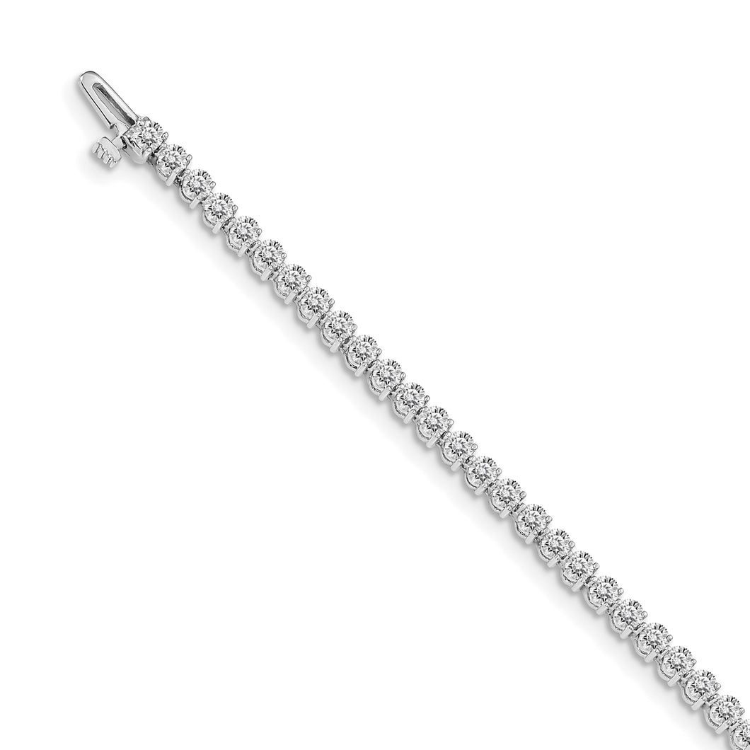 14k White Gold A Diamond Tennis Bracelet