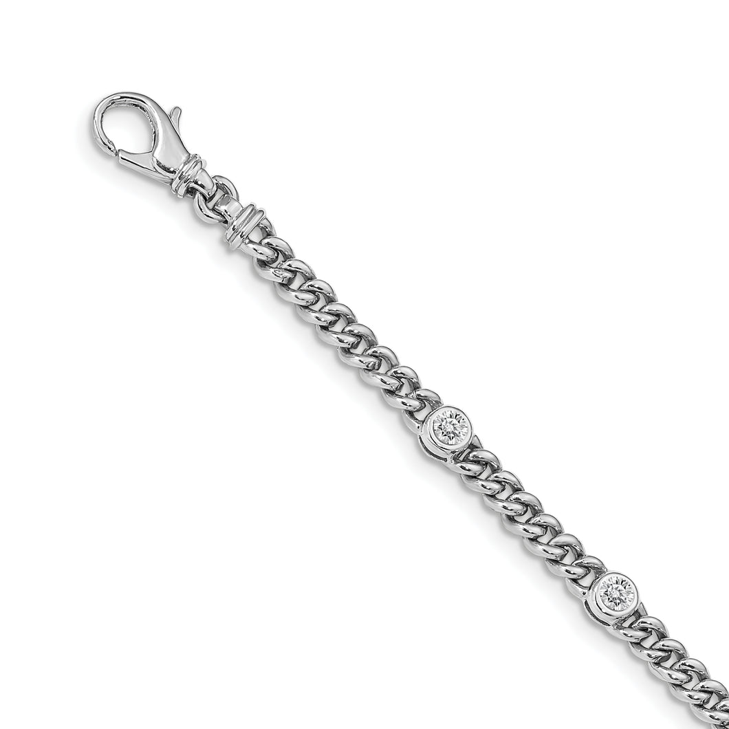 14k White Gold AA Diamond Fancy Bracelet