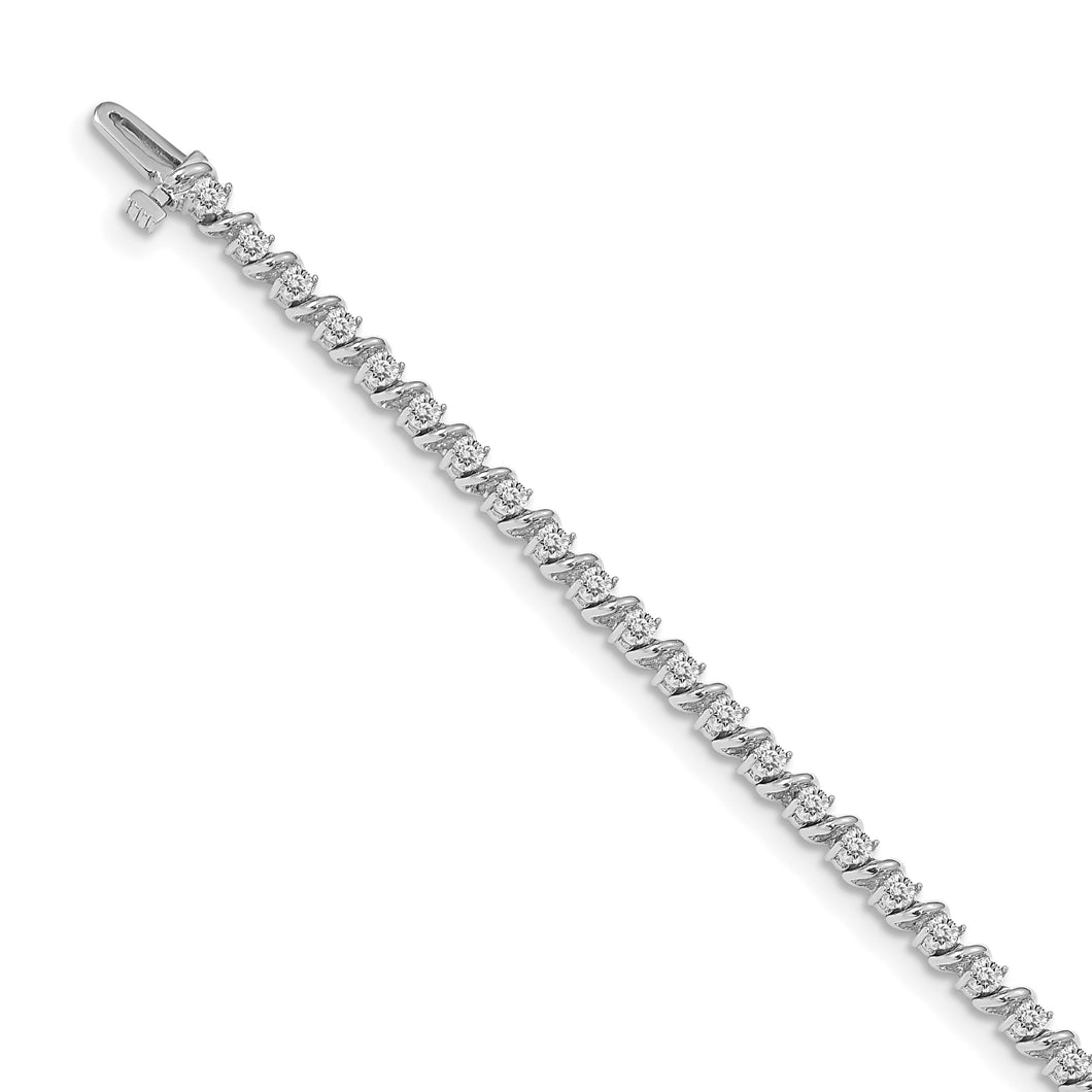 14k White Gold 2.25mm Swirled Tennis Bracelet Mounting