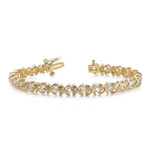 14k Holds 34 1.9mm Stones .95ct Hugs & Kisses Tennis Bracelet Mounting
