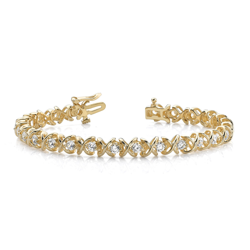 14k Holds 34 1.9mm Stones .95ct Hugs & Kisses Tennis Bracelet Mounting
