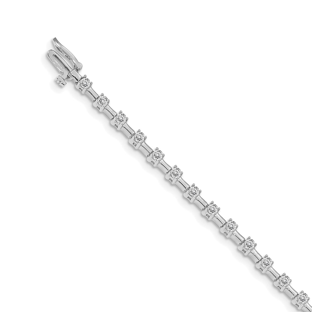 14k White Gold A Diamond Tennis Bracelet