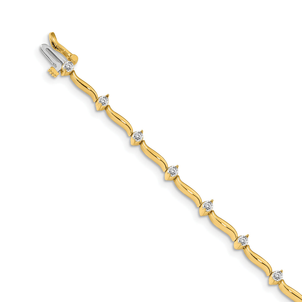 14k A Diamond Bar Link Tennis Bracelet