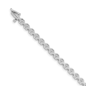 14k White Gold A Diamond Tennis Bracelet