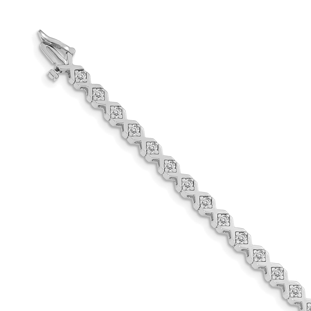 14k White Gold A Diamond Tennis Bracelet