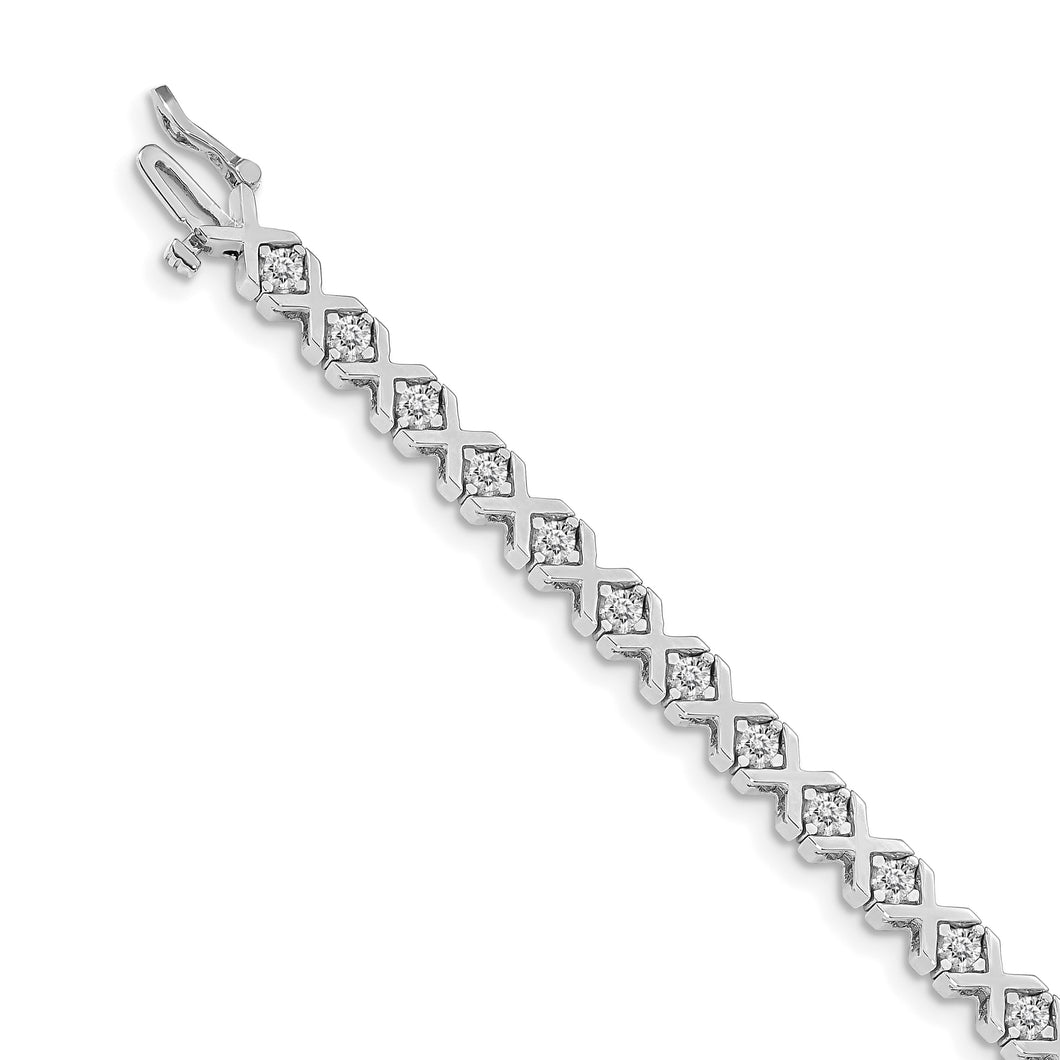 14k White Gold A Diamond Tennis Bracelet