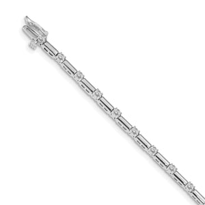 14k White Gold 2.4mm Bar Link Tennis Bracelet Mounting