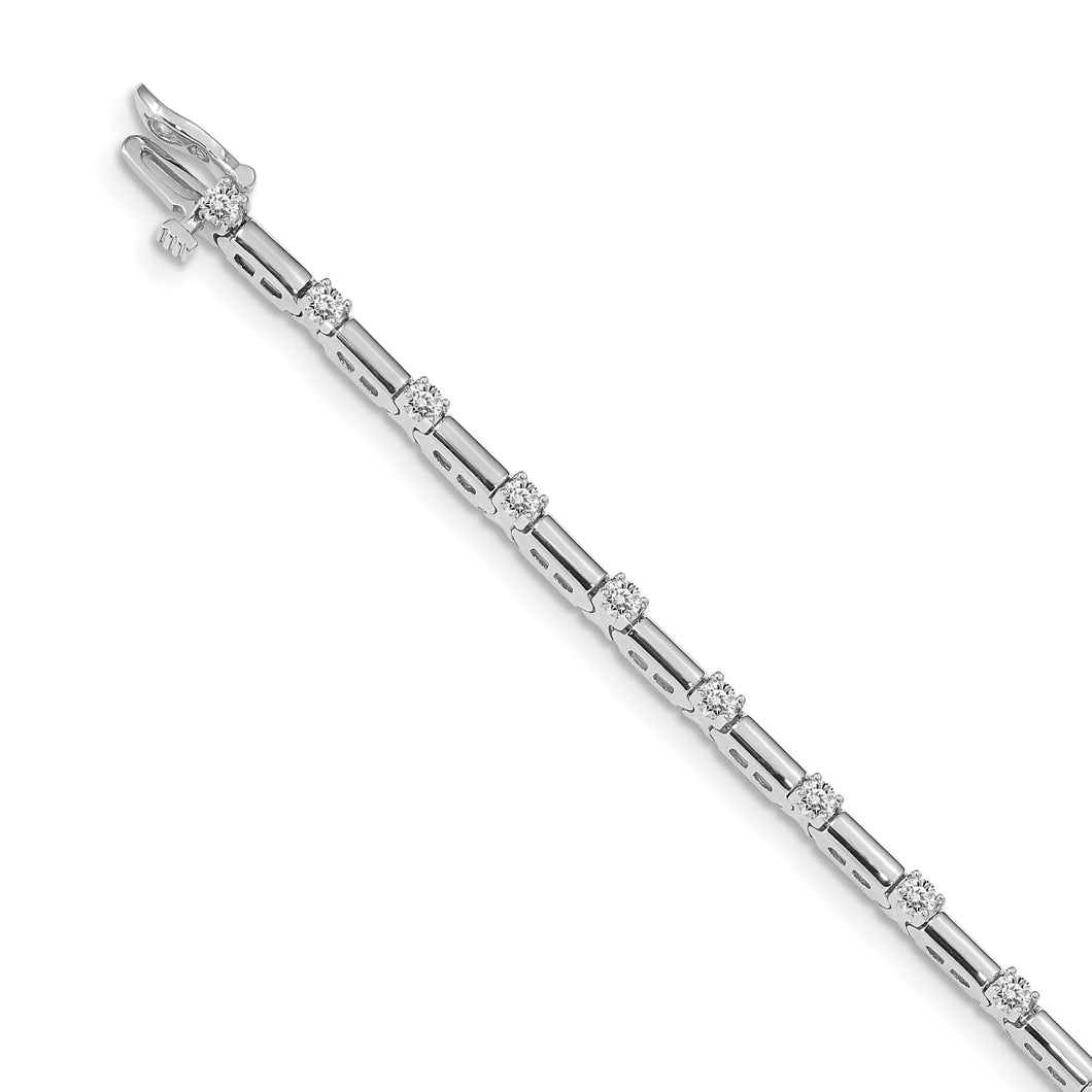 14k White Gold AAA Diamond Tennis Bracelet