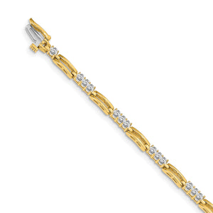 14k AAA Diamond Fancy Link Tennis Bracelet