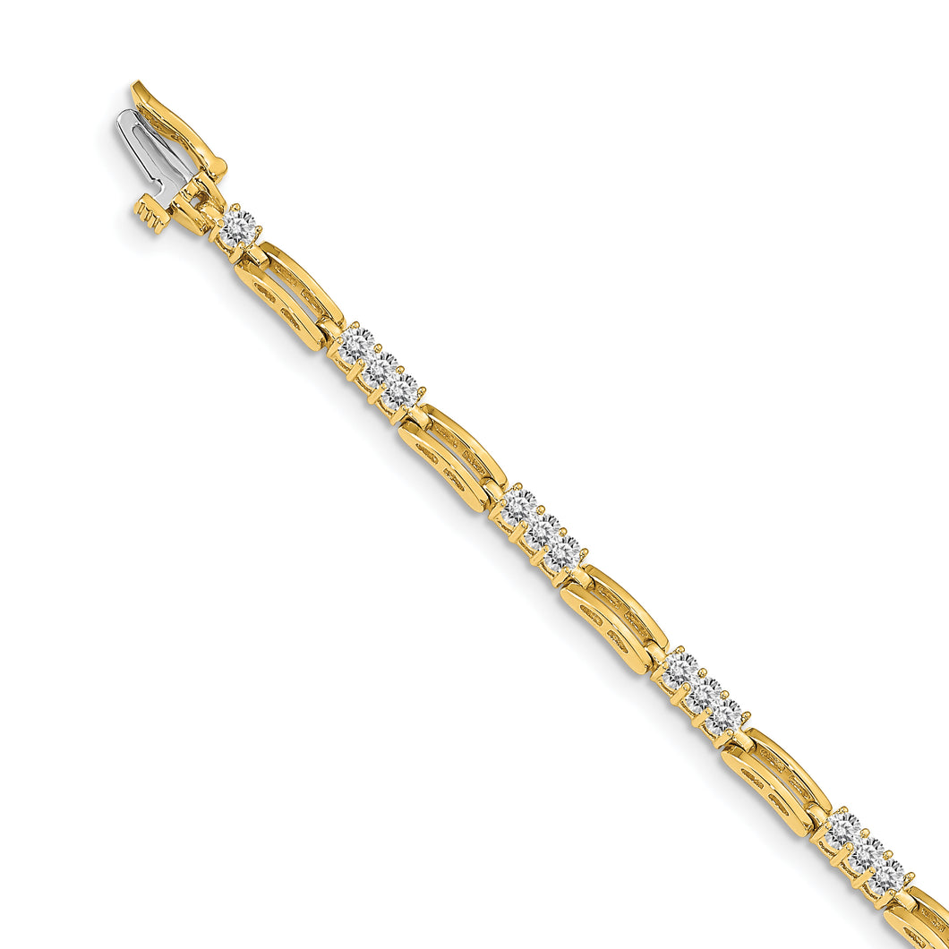 14k A Diamond Fancy Link Tennis Bracelet