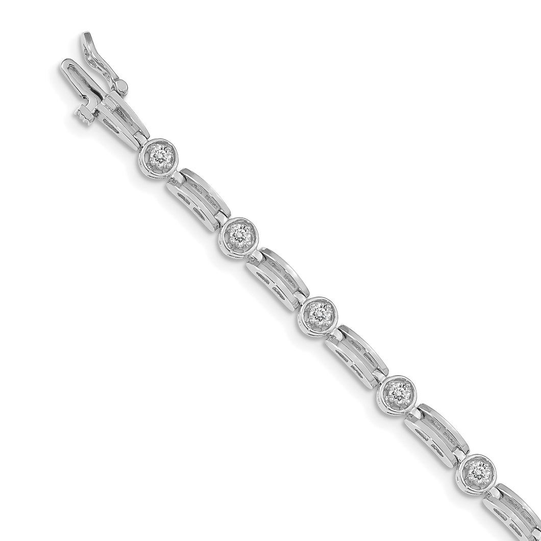 14k White Gold AAA Diamond Tennis Bracelet