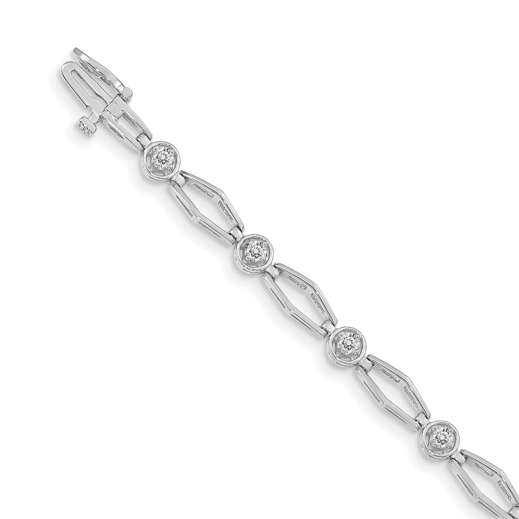 14k White Gold A Diamond Fancy Bracelet