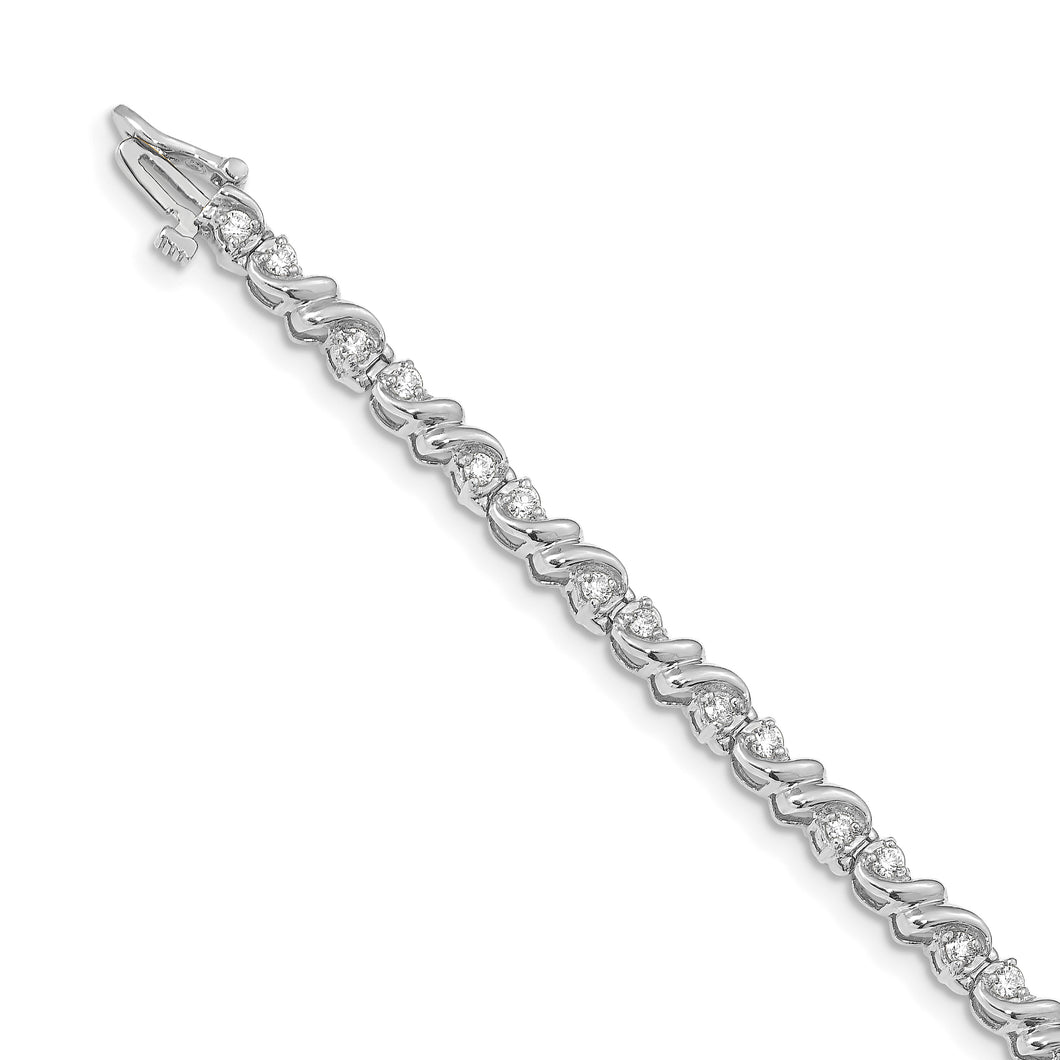 14k White Gold AA Diamond Tennis Bracelet