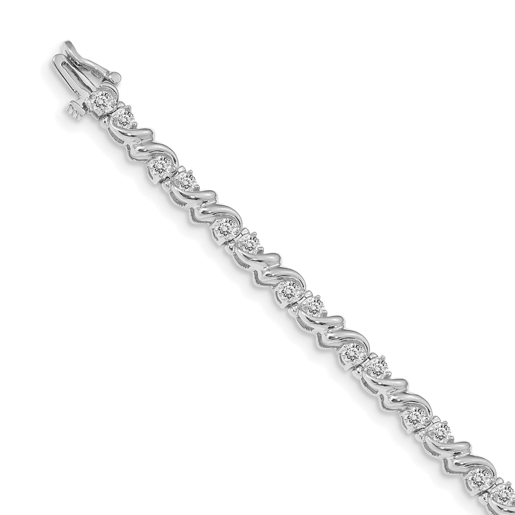 14k White Gold 2.4mm Tennis Bracelet Mounting