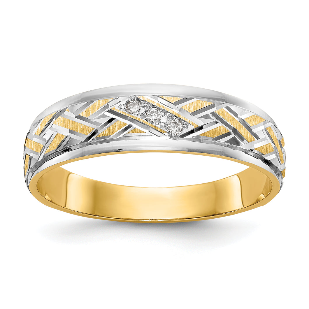 14k AA Quality Trio Mens Wedding Band